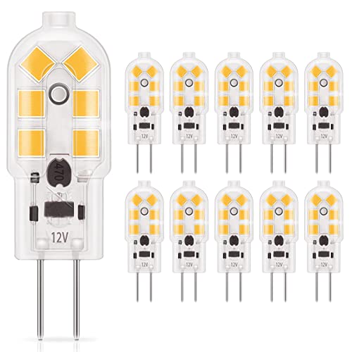 DiCUNO Lampen Warmweiß 3000K 1.5W Birnen erstezt 15 20W Halogenlampen 180lm in 360 Abstrahlwinkel 12V Glühlampe Stiftsockel 85Ra kein Flickern nicht dimmbar 10er Set