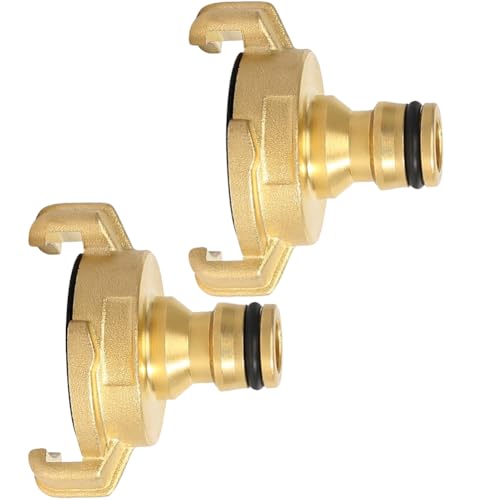 2 Stück Messing Schnellkupplung Gartenschlauch Schnellkupplungen mit 1 2 Zoll Steckkupplung Klauenkupplung Adapter Gartenschlauch Kupplung Schlauchkupplung für Gartenschlauch Verbinder