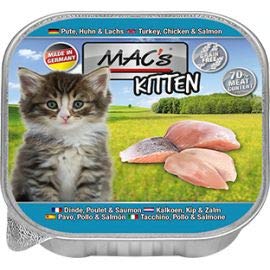 MACs Kitten Pute Huhn Lachs 16x 85g Katzenfutter nass