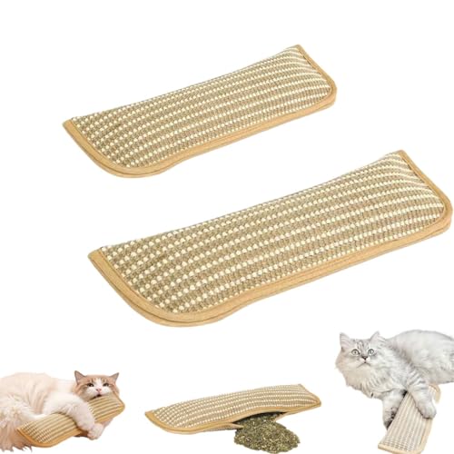 2Stk Catnip Kicker Pillow Katzenspielzeug Set Katzenkissen mit Katzenminze Indoor weiches langlebiges Interaktives Spielzeug Katzenspielzeug mit Katzenminze natürlichem Sisal für Kätzchen S L