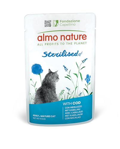 Almo Nature Functional Sterilised - Nassfutter für sterilisierte Katzen - mit Kabeljau - 70g 30er Pack