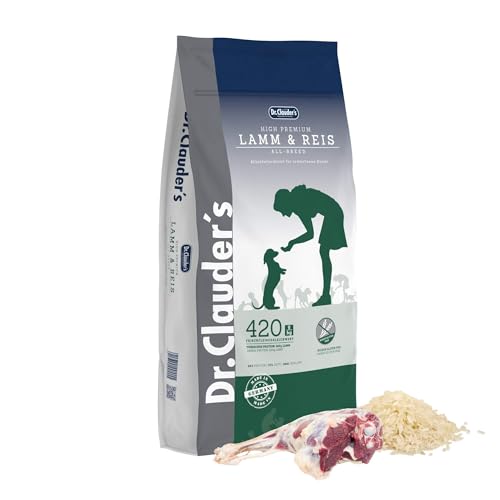 DR.CLAUDER S - High Premium Lamm Reis Leicht bekömmliches Trockenfutter für empfindliche ausgewachsene Hunde. Weizenfreies Alleinfutter im Beutel ohne Konservierungsmittel 15kg