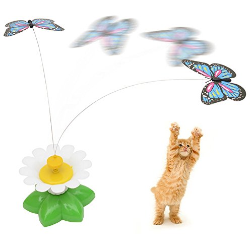 Interaktives elektrisches Spielzeug drehender Schmetterling Spielzeug für Katzen zufällige Schmetterlingsjagd Spielzeug für junge Katzen