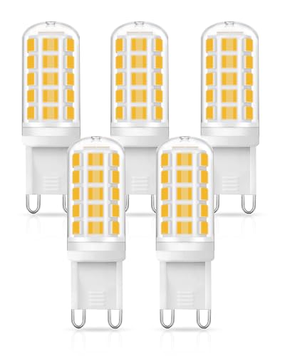 EvaStary G9 LED Lampen Warmweiß 3000K LED Leuchtmittel 3W Ersatz 40W Halogenlampe 400LM Enegiesparende G9 Glühbirne Nicht Dimmbar 5er Pack