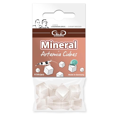 GlasGarten Mineral Artemia Cubes 8 STK. Ergänzungsfutter Mineralfutter für Ziergarnelen Schnecken Krebse mit proteinreichen dekapsulierten Artemiaeiern