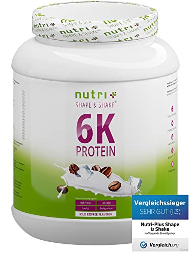 EIWEIßPULVER ICED COFFEE 1kg   Nutri Plus Eiweiß mit Koffein   Mehrkomponenten Eiskaffee   Shake ohne Laktose Milch Casein   Proteinkaffee