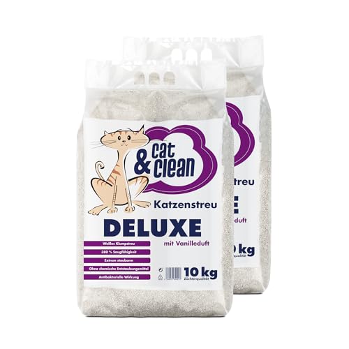 Cat Clean Katzenstreu Der Extraklasse Klumpendes Einstreu Extrem Saugfähig Naturprodukt Aus Bentonit Deluxe Vanille 20