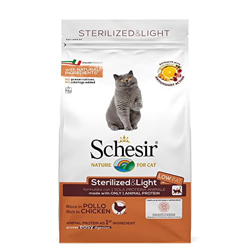Schesir Cat Sterilized Huhn Katzenfutter trocken für sterilisierte Katzen Beutel 1.5 kg