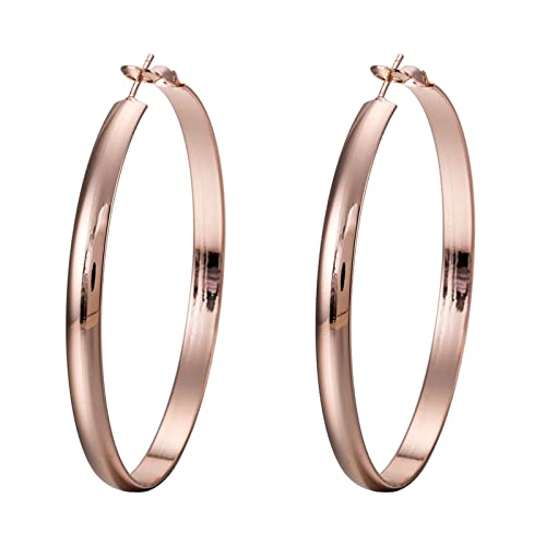 Ohrringe Creolen Rosegold Cuivre Rund 60MM Creolen für Frauen Rotgold