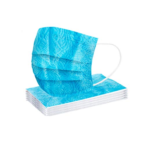 10 Stück Einfarbig Einmal-Mundschutz Erwachsene Mundbedeckung Einweg Mund-nasenschutz 3-lagig Bedeckung Multifunktionstuch Halstuch Baumwolle Bandana Verstellbarer Mundschutz 10pc Blau