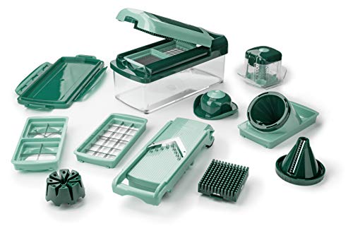 Genius Nicer Dicer Fusion Smart Julietti Mint Grün 16 Teile Alles Schneider Reiben Julienne Spiralen Hobeln Würfeln Schneid Gerät Bekannt aus TV NEU 28.5 x 21 x 16.3 cm
