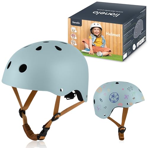 LIONELO Helmet Schutzhelm für verstellbar 50 56 Kinnschutz Intertek zertifizierter für Mädchen Jungenöße S