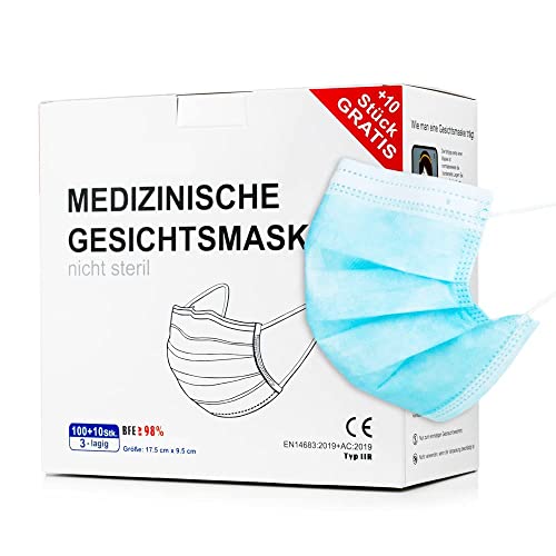 ück 10ück GRATIS TYP CE Zertifiziert Einmal Mundbedeckung 110ück Med .
