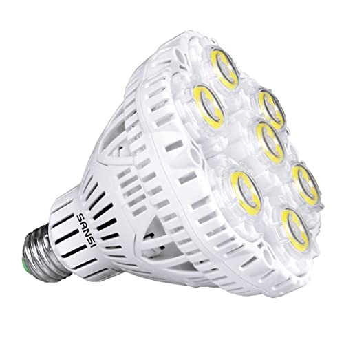 SANSI 40W LED Lampe 350W Entspricht E27 auf E40 Kaltweiß 5000K Birne 5000LM Super helle led Glühbirne Arbeitsleuchte für Küche Werkstatt Garage Hof Nicht Dimmbar