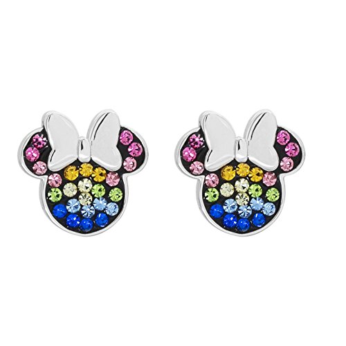 Disney Minnie Mouse aus Sterlingsilber Regenbogenkristallen für Mädchen und Frauen