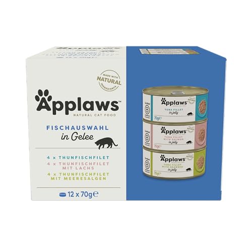  Natural Wet Cat Food Fish Selection in Jelly Pack of 12x 70g Tins