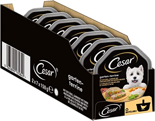  Hundefutter Nassfutter Gartenvielfalt Geflügel und Gemüse 7 er Pack 7x 2 Schalenx 150 g
