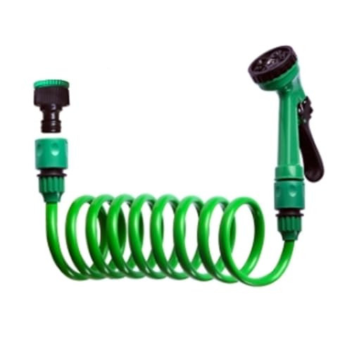 Ayizhiniu Spiralschlauch Garten Set Wasser Gartenschlauch mit Brause Ausziehbar Spiralschlauch Gartenschlauch Brause 5 Strahlarten Gilt für Garten Gemüsegarten 20cm