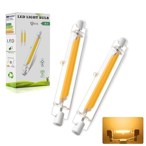 R7S LED 118mm Dimmbar Lampen 20W LED Lampen Ersatz für 200W Halogen Leuchtmittel R7S COB Glühbirne Warmweiß 3000K 2000LM Kein Flackern 360 Abstrahlwinkel Stab 2PCS