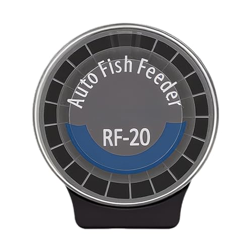 Mimoqk Fischbecken-Futterautomat mit 6-stufiger Portionskontrolle - Automatischer Fischfutterautomat 140ml Timer Aquarium Fütterung Für Aquarium Schildkröte