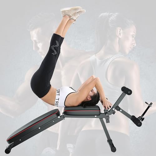 Hantelbank Klappbar Schrägbank Hantelbank Mit Beinstrecker Und Beinbeuger 5-fach Verstellbare Fitnessbänke Krafttrainingsgerät Trainingsbank Für Zuhause 200 Kg Tragkraft