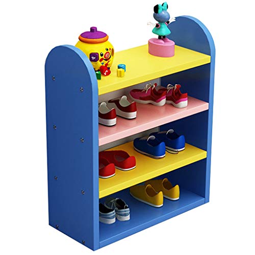 Tingting1992 Schuhständer for Perfect Children s Room Supplies 4 lagiges 3 Farben zur Auswahl Stapelbarer Schuhgestell Color Blue