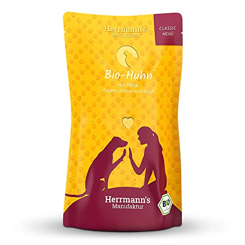 Herrmanns Huhn Menu 1 mit Hirse Topinambur Zucchin 130g Bio Hundefutter 12er Pack 12 x 0.13 kg