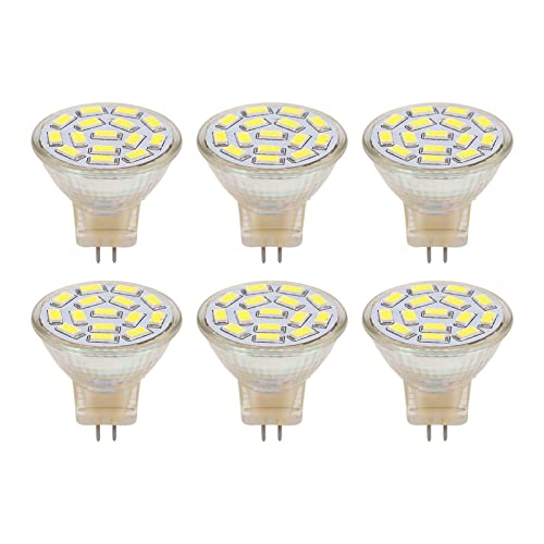 BTOSEP LED-Glühbirne 6 Stück GU4-LED-Glühbirne 270 Lm 15 LEDs Energiesparende Glühbirne MR11-Schienenlampenperlen 12 V 3 W Passend Innenbeleuchtung Weißes Licht