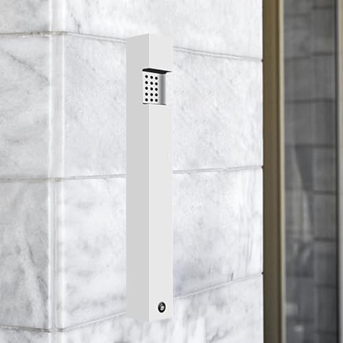 Standaschenbecher für den Außenbereich verchromt Edelstahl für Terrassen Gärten Hotels Kneipen und Büros Weiß