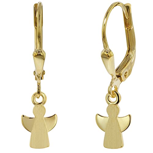 trendor Kinder-Ohrringe Engel 333 8 Kt Gold Ohrschmuck für Mädchen verspielte Ohrhänger aus Echtgold wunderschöne Geschenkidee Schutzengel 51940