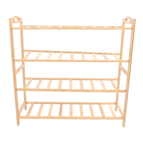 Jspondivague 4-stufiger Schuhorganizer aus Holz platzsparendes stehendes Schuhregal aus Phyllostachys pubescens großes Schuhlager für Zuhause im Flur Schrank oder Wohnzimmer
