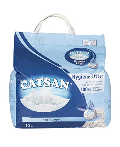 KRISP 2 x Catsan Hygiene Katzenstreu weiß Hygiene-Granulat verhindert Gerüche 10 Liter Beutel