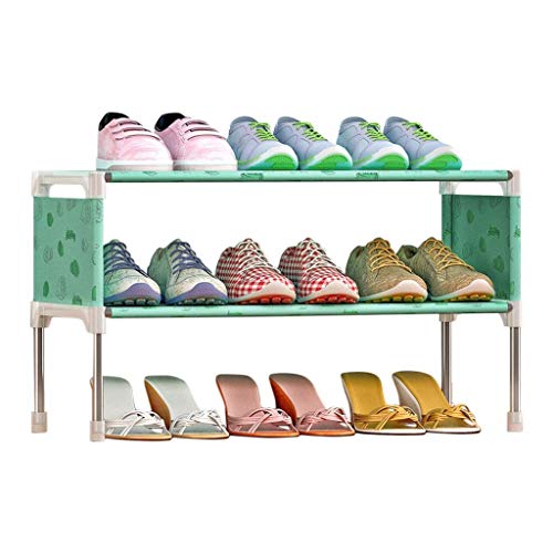 GHCXY Schuhregale Organizer Edelstahl Studentenwohnheim Home Space Shoe Racks Lagerung Flur Küche Balkon Schuhschrank Sammeln Sie Sonnenkarten Aufbewahrung Grün 2 Eilig