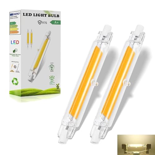 Dvnoua R7S LED 78mm Dimmbar Naturweiß 10W R7S LED 78mm Lampen Ersatz für 100W Halogen Leuchtmittel 1000LM Kein Flackern 360 Abstrahlwinkel für Flur Deckenlampe Stehlampe 2PCS