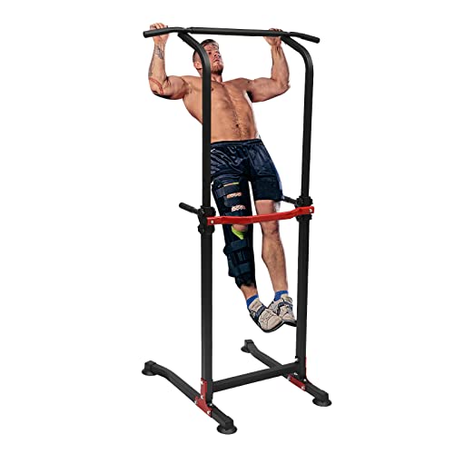 BRRIDE Power Tower Dip Station Klimmzug Klimmzugstange Multifunktionale Kraftstation Kraftturm Trainingsgerät höhenverstellbar von 165-210cm Power Rack for Home Gym