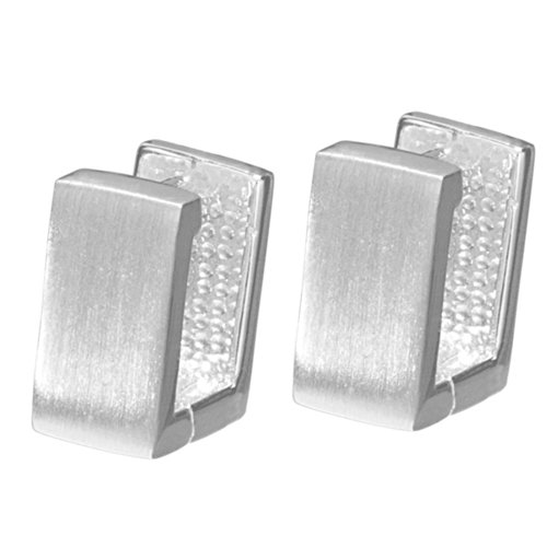 VINANI Klapp-Creolen aus 925 Sterling Silber I Nickelfreie Ohrringe für Damen I Mattierte Front glänzende Seiten mit Anlaufschutz I Allergikerfreundlich I Handarbeit in Juweliersqualität I CRA