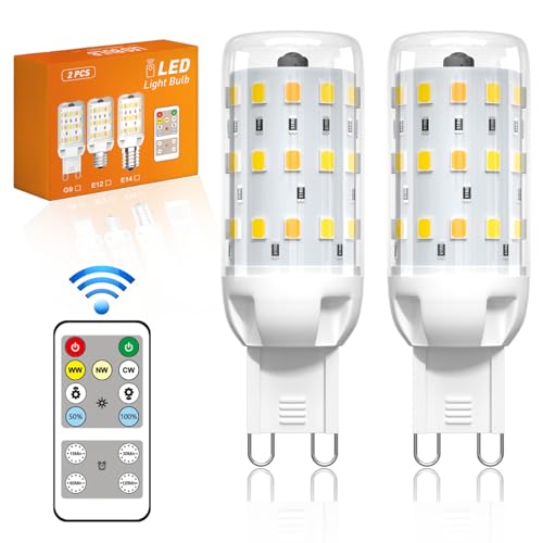 BrightArk Smart G9 LED Lampe Dimmbare G9 LED Birnen mit Farbwechsel und Fernbedienung Warmweiß Neutralweiß Kaltweiß Helligkeit Stufenlos Einstellbar von 10% bis 100% Timer und Speicherfunktion 2-Stück
