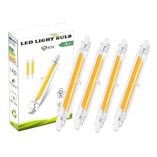 R7S LED 118mm Dimmbar 20W R7S COB LED Lampen Ersatz für 200W Halogenlamp R 7S L ED Glühbirne Warmweiß 3000K 2000LM Kein Flackern 360 Abstrahlwinkel L ED Leuchtmittel 4PCS