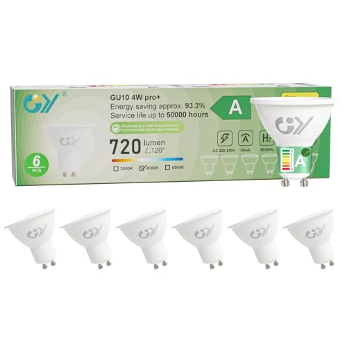 GY LED Neutralweiss Lampe 4W 720 Lumen 4000K Neutralweiß Glühbirnen 60W lampe ersetzt Abstrahlwinkel 110 Leuchtmittel Nicht Dimmbar Energiesparlampe 6er Pack