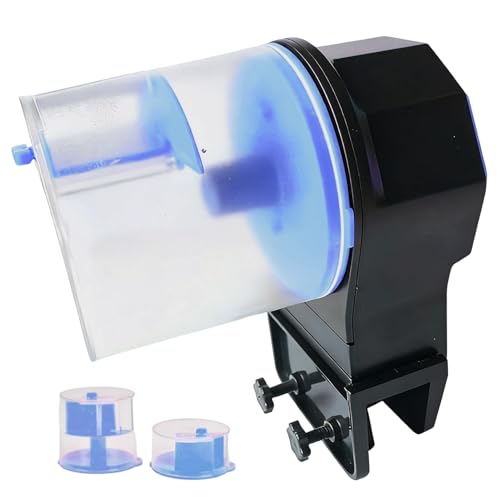 Opdestn Automatischer Fischfutterautomat - Batteriebetriebener Kompakter Futterspender - Automatische Futterautomaten - Für Aquarium Urlaub Zuhause Haustierhandlung Betta Schildkröte