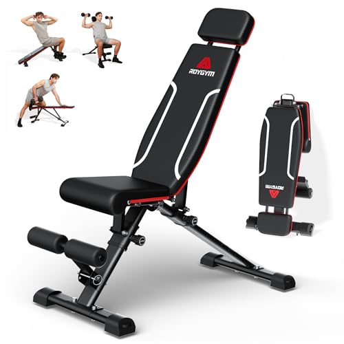 Roygym Klappbar 400KG Multifunktion Erweiterte Rücken und Kopf und Wirbelsäulenstütze Training Fitness Bauchtrainer 11 Fach Verstellbarer Rückenlehne