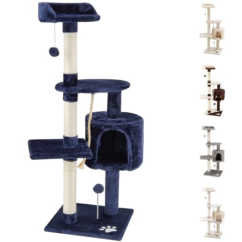 Beltom Kratzbaum Katzenkratzbaum Kletterbaum Katzenbaum Katzen Spielbaum 112 cm. - Blau