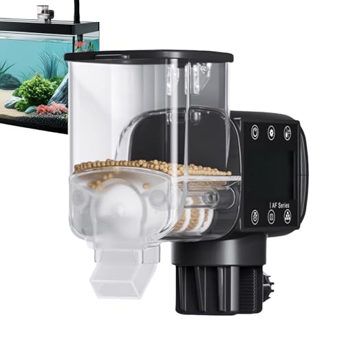 Dtaigou Automatischer Fischfutterautomat Aquarium - Batteriebetriebener Automatischer Aquariumfütterer Mit Timer Programmierbarer Futterspender Mit Digitaldisplay Für Kurztrips Urlaub