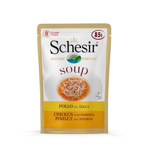 Schesir Cat Soup Huhn mit Kürbis Katzenfutter Suppe 20 Beutel x 85 g