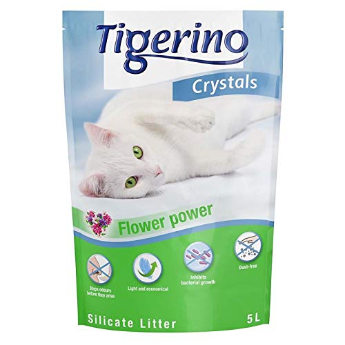 Tigerino Hellodeal Flower Power Katzenstreu mit Kristallen 5 l