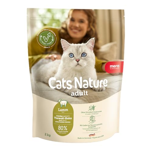 MERA Cats Nature Lamm Premium Katzenfutter Trocken 400g Getreidefrei zuckerfrei Adult Katzen Trockenfutter hoher Fleischanteil Dry Cat Food