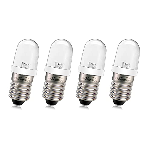 Ruiandsion E10 LED Glühbirne 220V 230V AC 8mm Schraubsockel Energiesparende LED-Anzeigeleuchte E10 Sockel LED Upgrade Glühbirne Weiß 4er Pack