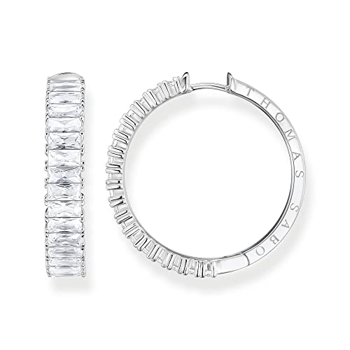 THOMAS SABO Damen Creolen weiße Steine pav silber 925 Sterlingsilber CR683 051 14