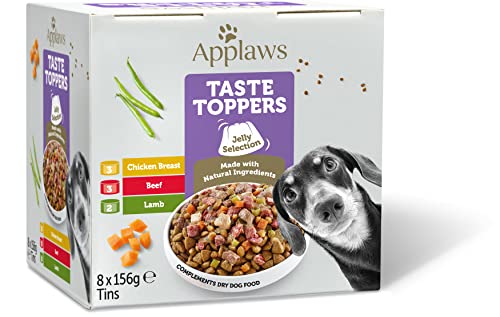  Taste Toppers Natural Wet Food Topper Meat Selection with Vegetables in Jelly Tin 8x Tins