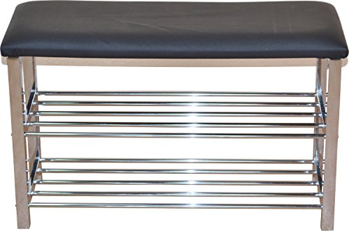 Sitzbank Schuhregal chrom schwarz